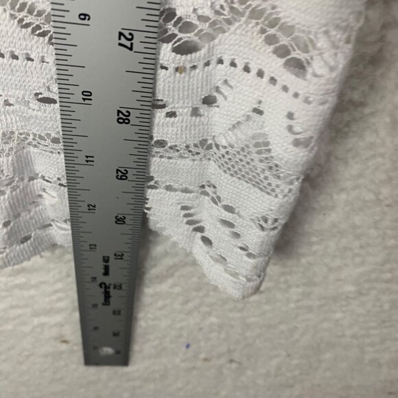 Miken Junior's Scalloped Hem Solid Crochet White Swim Cover Up Pants Size XS NWT - Picture 6 of 16